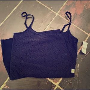 Loft Navy Blue Eyelet Camisole, XS, BRAND NEW
